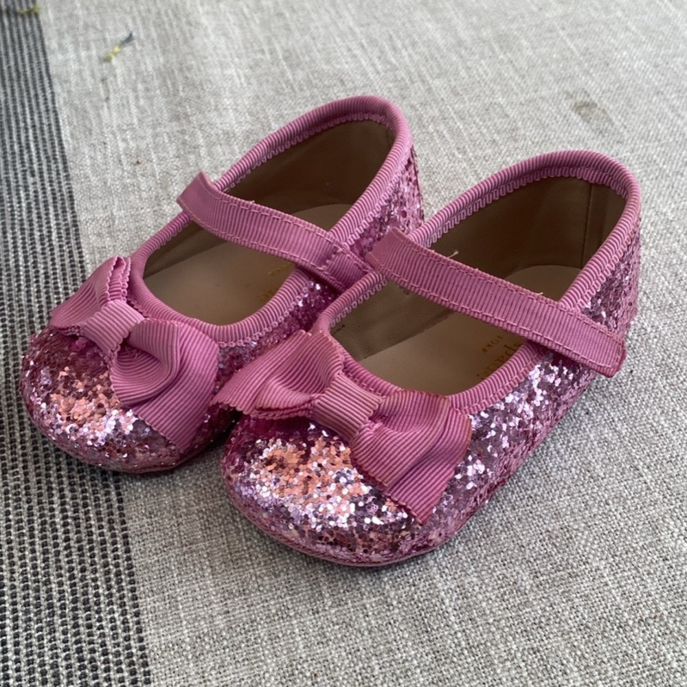 Kate Spade Pink Glitter Mary Jane Flats